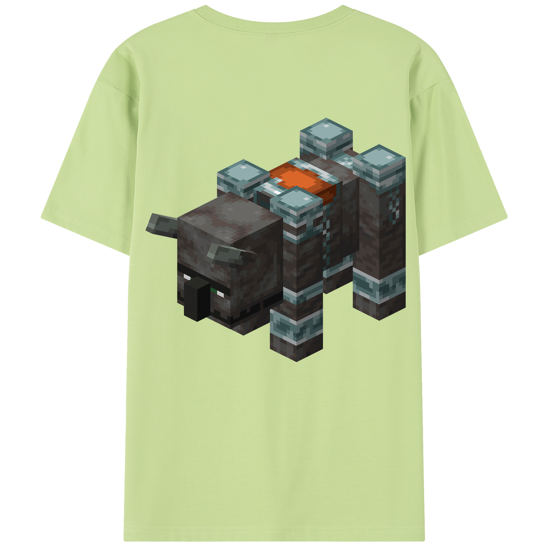 （画像用） マインクラフト ブロックの世界 Minecraft MC Block world 綿100％半袖Tシャツ（背面プリント）